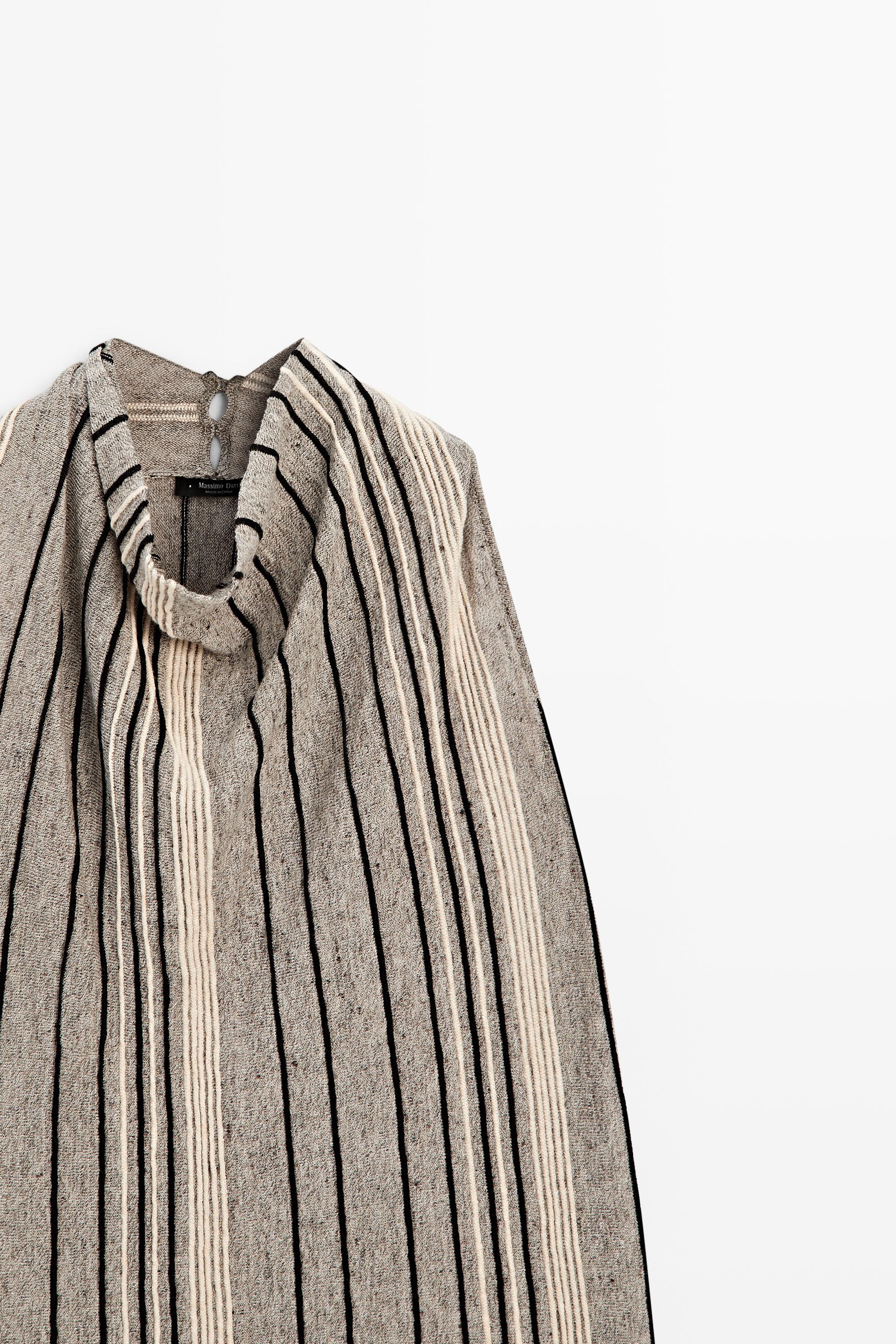 Linen blend top with draped neckline